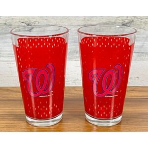Washington Nationals Gameday‎ MLB Licensed Pressed Pint Glass 2013 16oz Lot of 2
